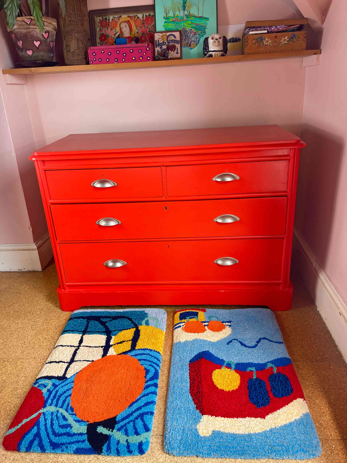 'Quay' Hand tufted blue harbour tufted small rug