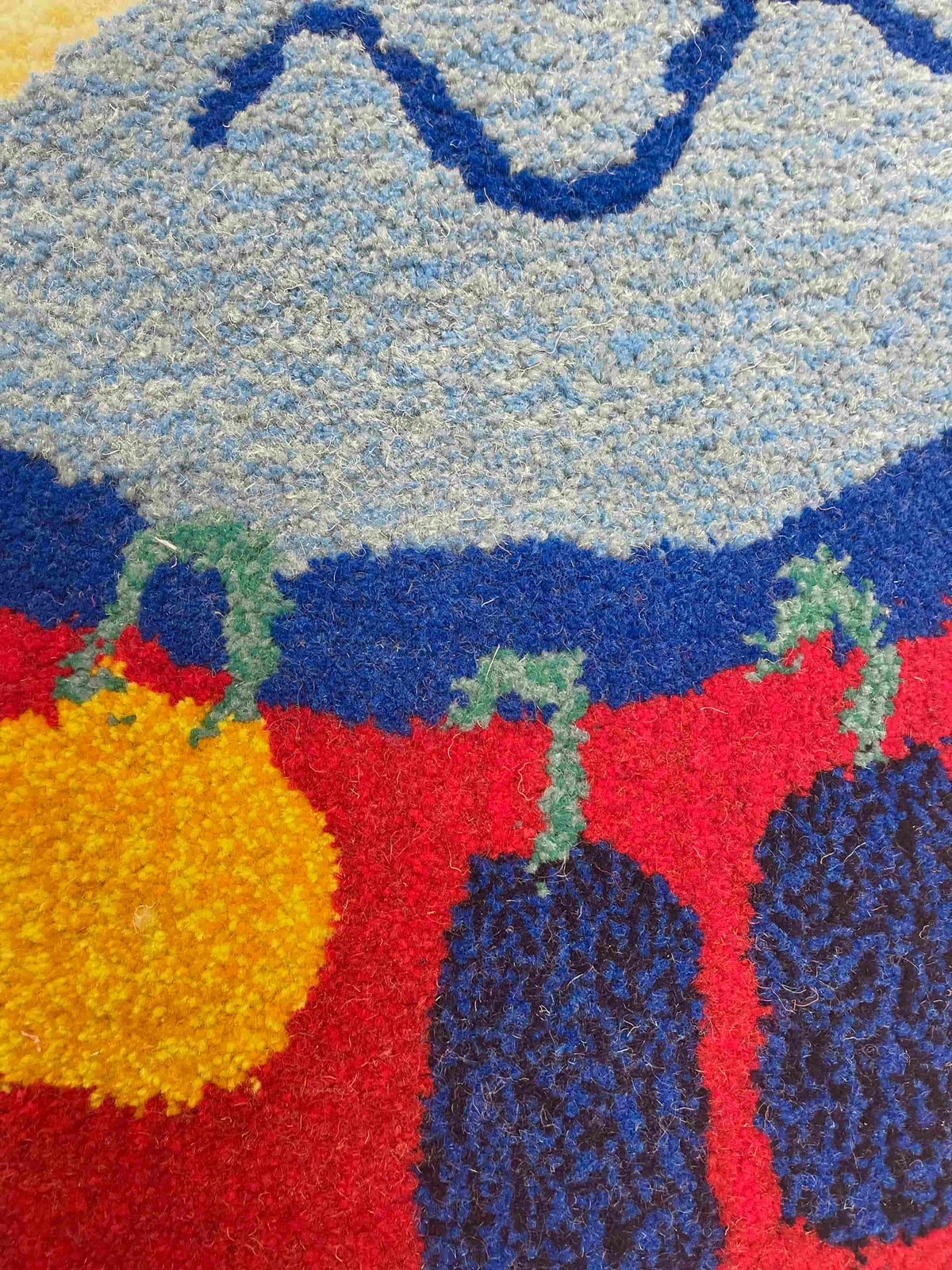 'Ahoy!' Hand tufted blue boat small rug
