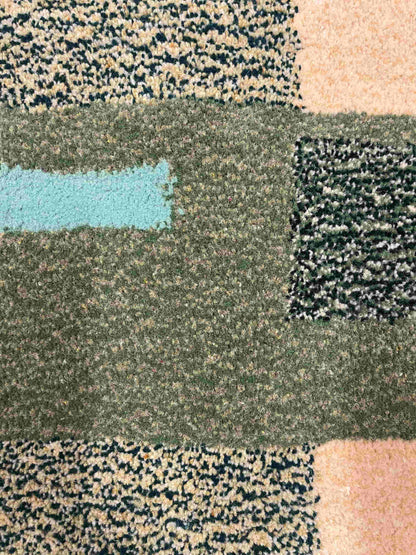 'Garlic Butter' Hand tufted sage green and cream tufted runner rug