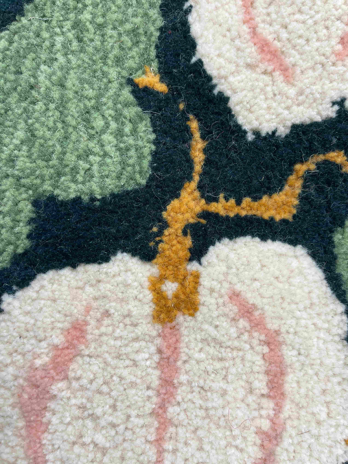Hand Tufted 'Autumn' Pumpkin and Autumn Leaves wall hangings