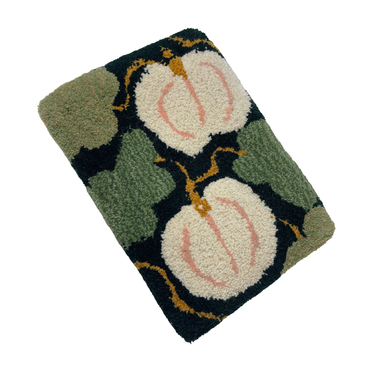 Hand Tufted 'Autumn' Pumpkin and Autumn Leaves wall hangings