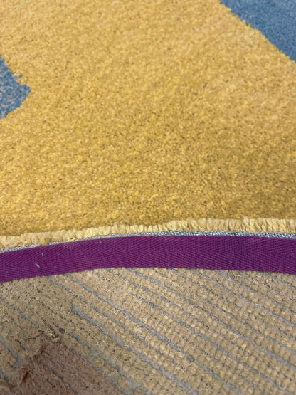 'Shift' Hand tufted butter yellow, pink and blue tufted rug