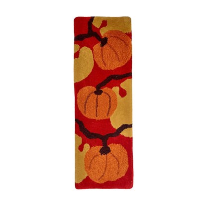 'Spiced Pumpkin' Hand tufted red, yellow and orange tufted small runner rug