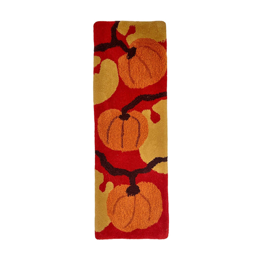 'Spiced Pumpkin' Hand tufted red, yellow and orange tufted small runner rug