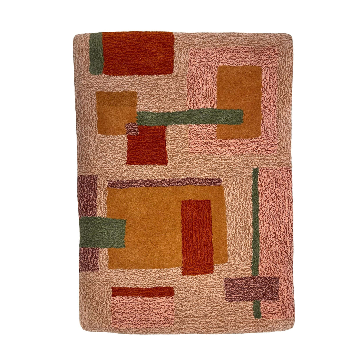 'Quartz' Hand tufted cream, peach, pink and yellow medium tufted rug
