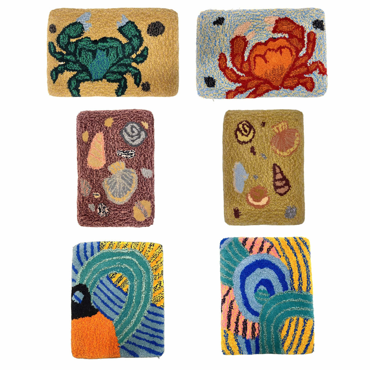 Hand Tufted Seaside tufted wall hangings