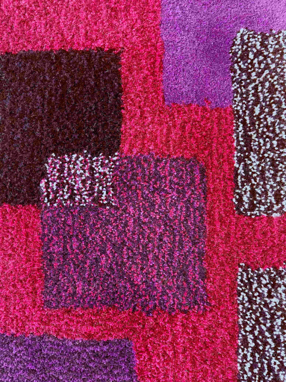 'Berry' Hand tufted purple, violet and mauve small tufted rug