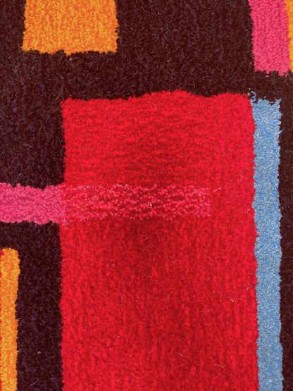 'Golden Hour' Hand tufted purple, blue and red small tufted rug
